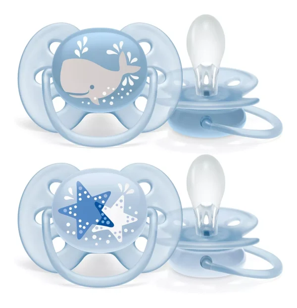 Chupete Ultra Soft Estrella/Ballena 6-18m deco 2 unidades