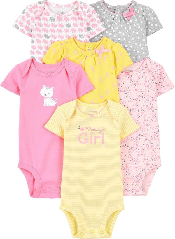 Mamelucos de manga corta para bebé niña -Simple Joys by Carter's