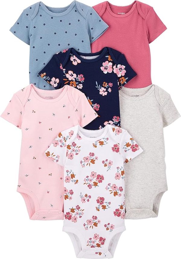 Mamelucos de manga corta para bebé NIÑA -Simple Joys by Carter's